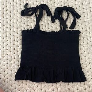 Black Ruffled Women's Top